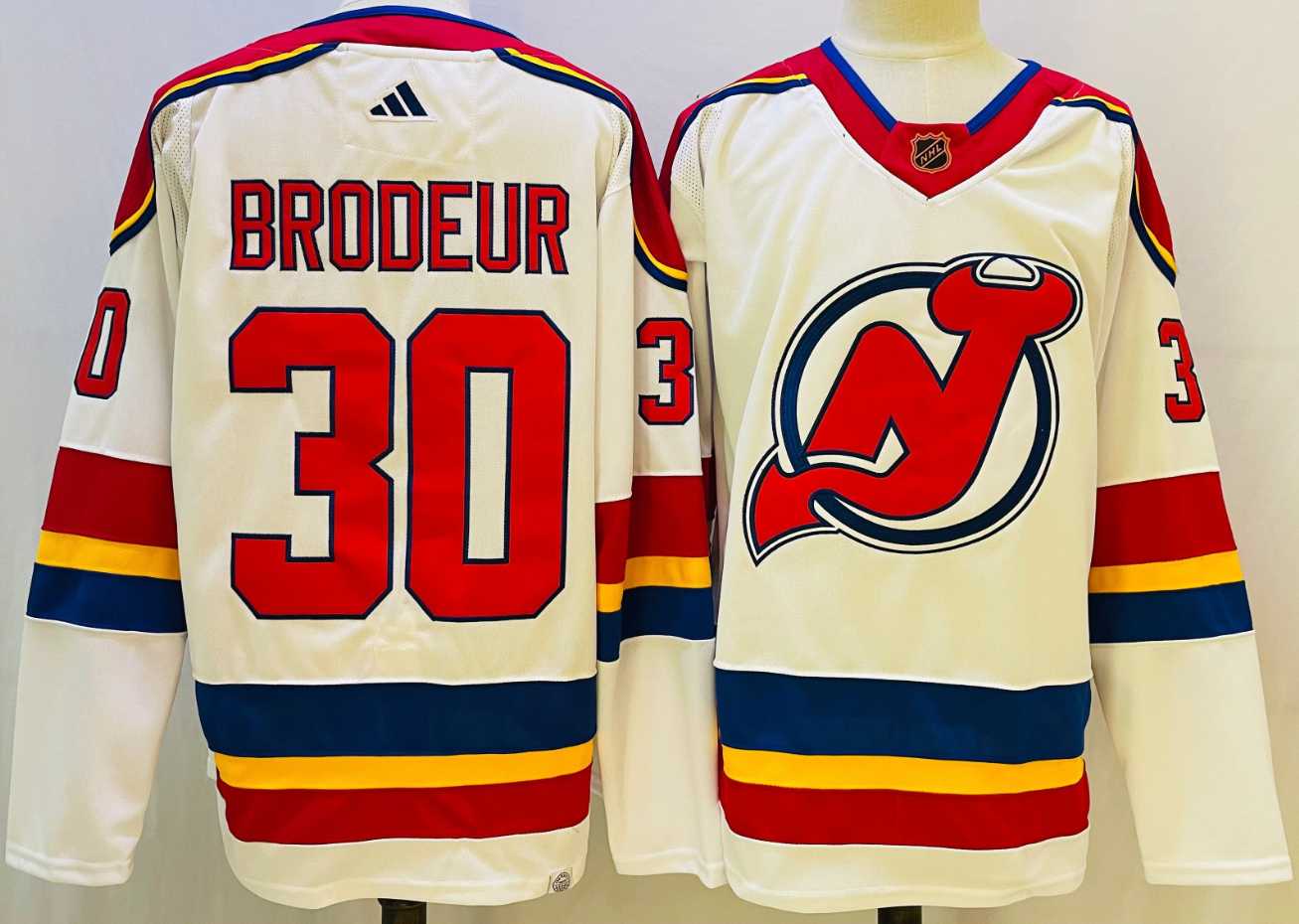 Men's New Jersey Devils #30 Martin Brodeur White 2022 Reverse Retro Authentic Jersey,We sell and wholesale Men's New Jersey Devils #30 Martin Brodeur White 2022 Reverse Retro Authentic Jersey on line form chian!